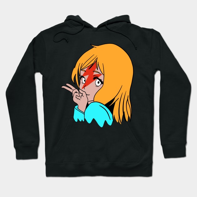 Cute Anime Girl With Red Flash on Her Face Hoodie by isstgeschichte